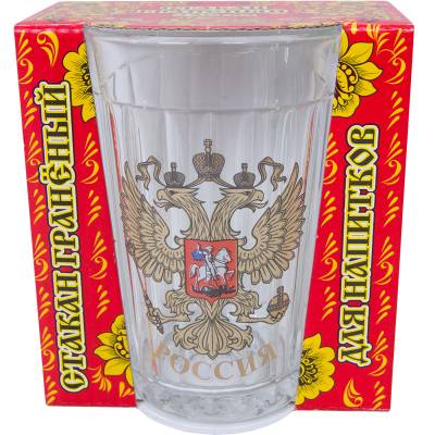 Стакан граненый с символикой Герб России (4609070) - HAKKI.RU