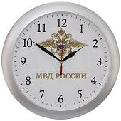 Часы настенные с символикой МВД России D-29 пластик серебристые (4102984) - ВОЕНТОРГ ТЫЛОВИК