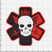 Нашивка ( шеврон патч patch ) тактическая  PARAMEDIC 3D PVC ( пластизоль ) на липучке 7,5х7,5 черно-красная (2504775) - ВОЕНТОРГ ТЫЛОВИК