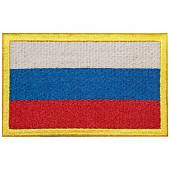 Нашивка ( шеврон ) на рукав Флаг России триколор 10х7 вышитая желтый кант (2503158) - ВОЕНТОРГ ТЫЛОВИК