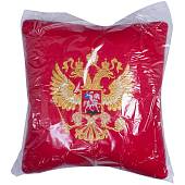 Подушка сувенирная с вышивкой Герб ( Орел ) России 35х35 красная (4408026) - ВОЕНТОРГ ТЫЛОВИК