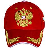 Бейсболка с символикой Герб ( орел ) России / RUSSIA вышитая красная (1401918) - ВОЕНТОРГ ТЫЛОВИК