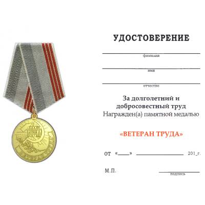 Медаль Ветеран труда (2401249) - HAKKI.RU