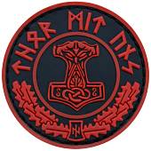 Нашивка ( шеврон патч patch ) тактическая THOR MIT UNS / ТОР С НАМИ 3D PVC ( пластизоль ) на липучке D-6 черно-красная (2504244) - ВОЕНТОРГ ТЫЛОВИК