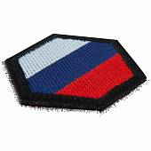 Нашивка ( шеврон патч patch ) тактическая Флаг России ( триколор ) вышитая на липучке 5,5х4,8 черная (2509223) - ВОЕНТОРГ ТЫЛОВИК